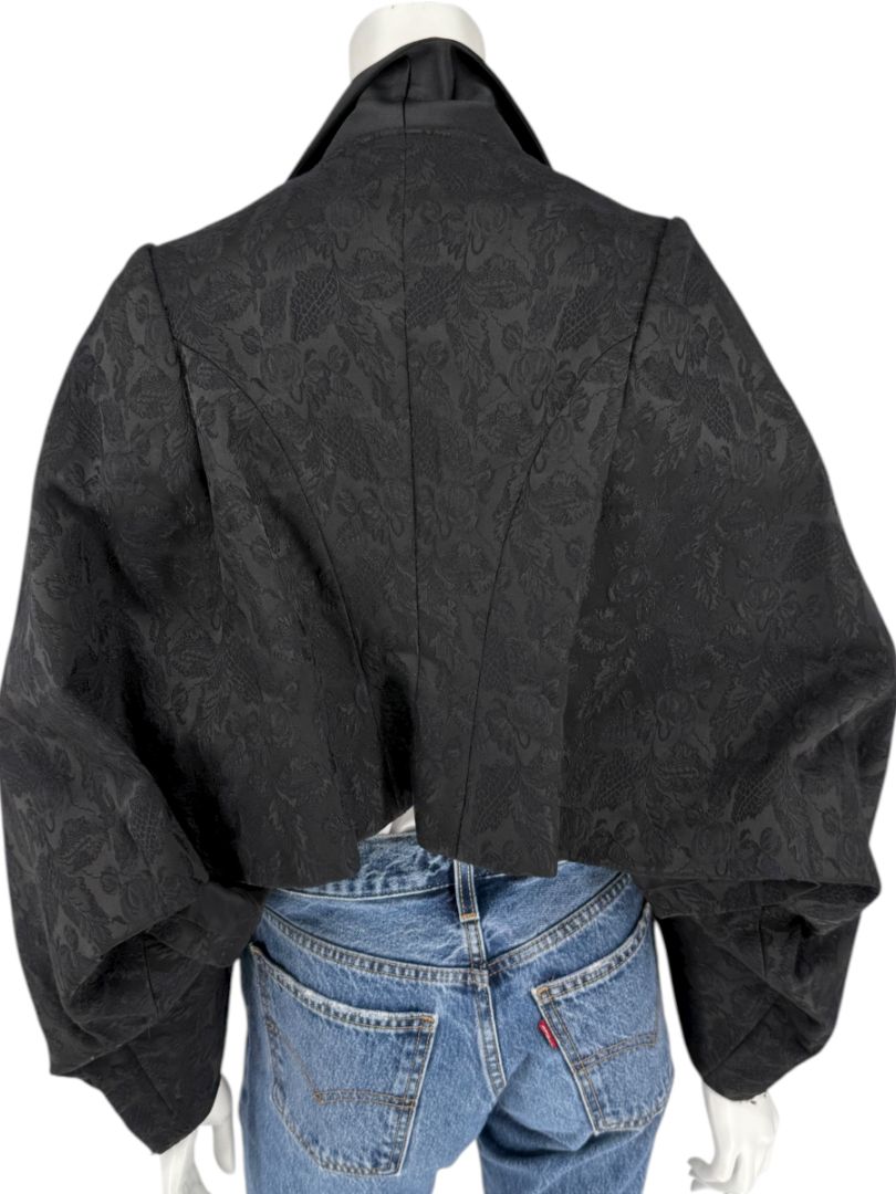 Comme des Garçons Black Jacquard Cropped Jacket – Size M