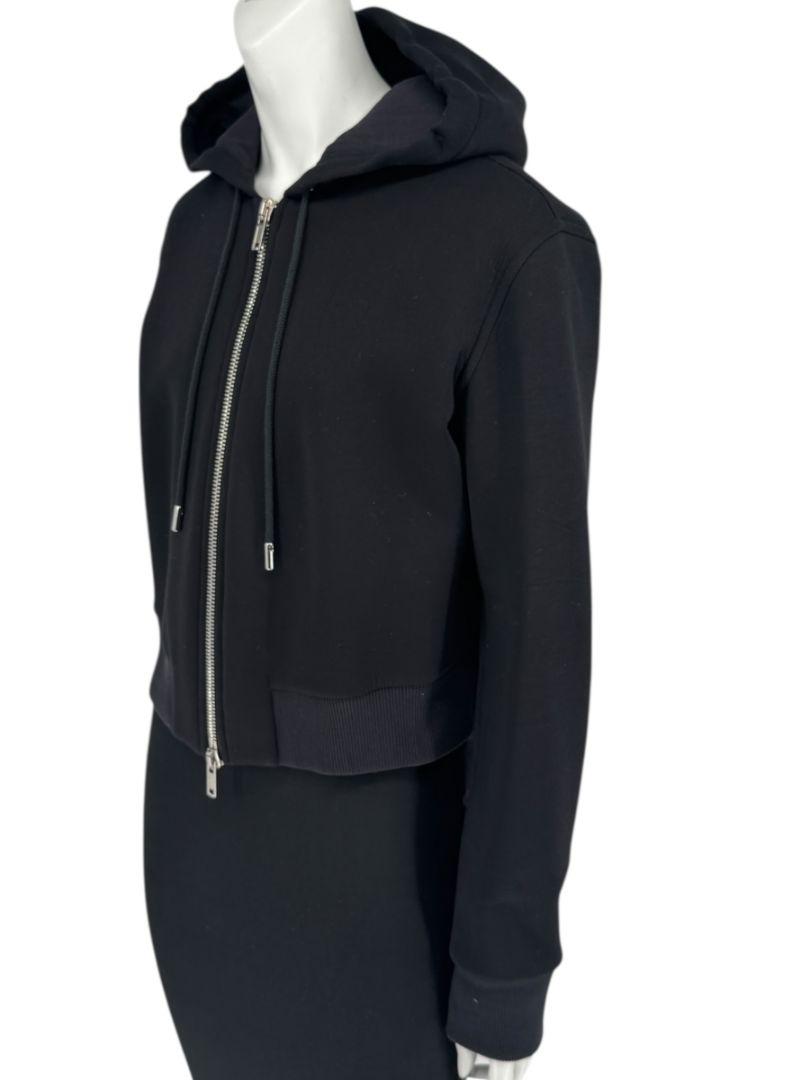 Givenchy Paris Black Cropped Zip Hoodie – Size M