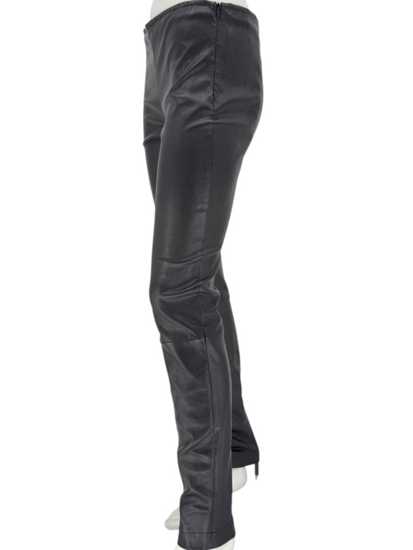 The Row Black Lambskin-Front Legging Pants – Size Large