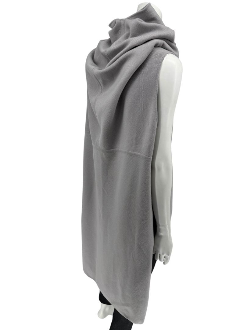 Rick Owens Pearl Grey Sleeveless Knit Funnel Tunic – Size L (IT 48 / US 8)