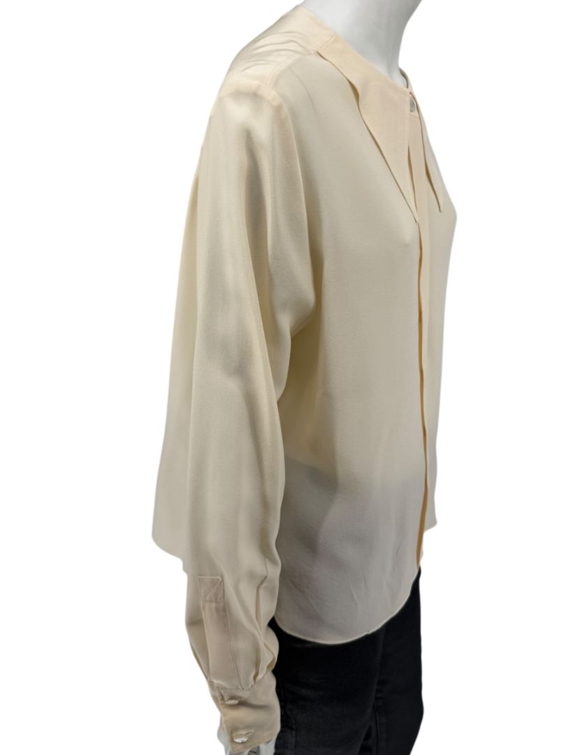 Chanel Ivory Silk Blouse – Spring 2001 Collection – Size FR 42 (US 10)