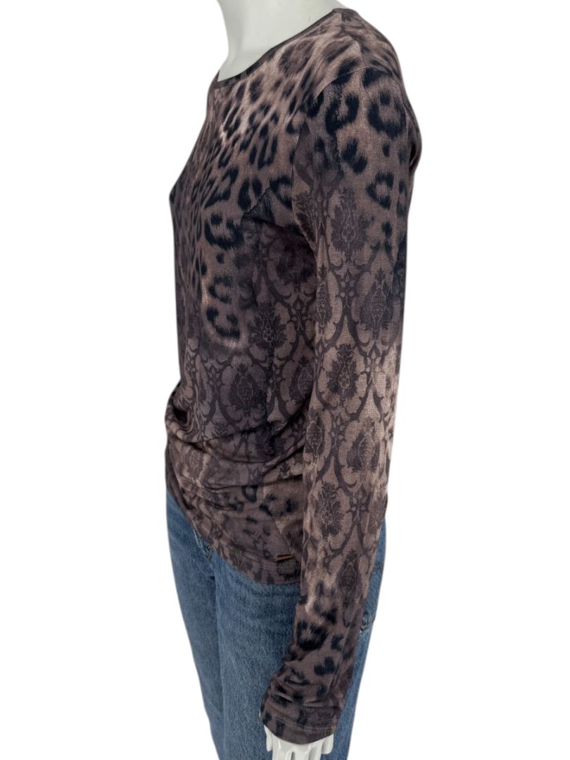 Les Copains Mixed Print Long Sleeve Top - FR 46