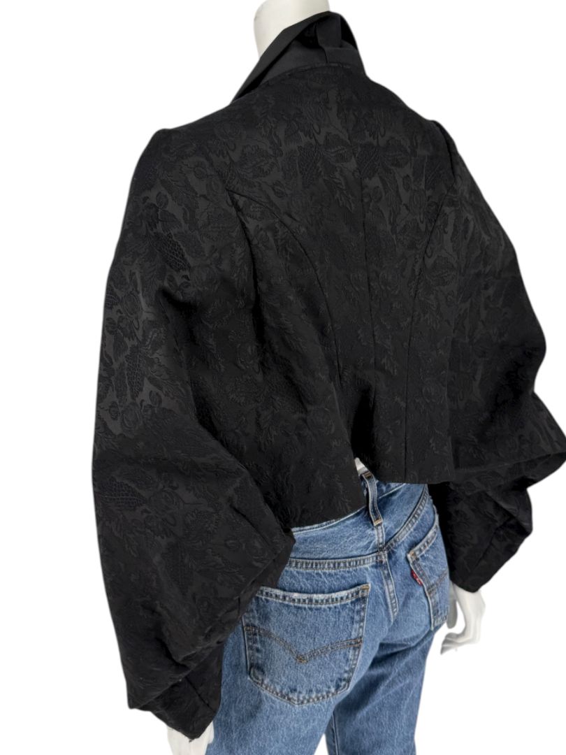 Comme des Garçons Black Jacquard Cropped Jacket – Size M