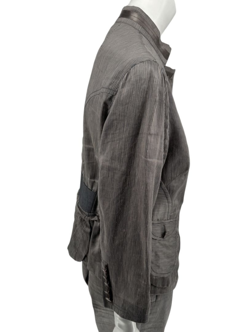 M. Siamo Women’s Striped Linen-Silk Blend Two-Piece Suit – Size 12