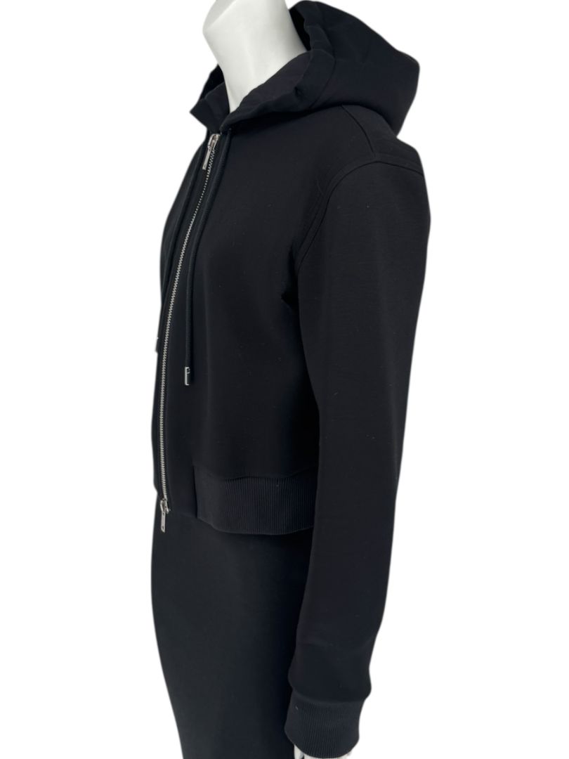 Givenchy Paris Black Cropped Zip Hoodie – Size M