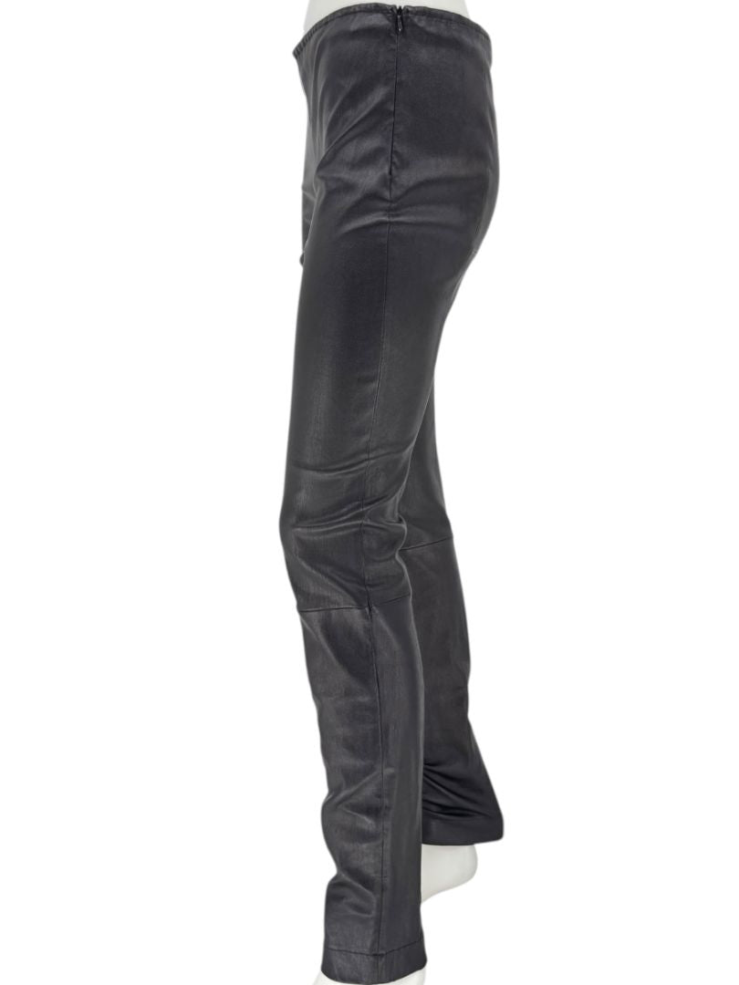 The Row Black Lambskin-Front Legging Pants – Size Large