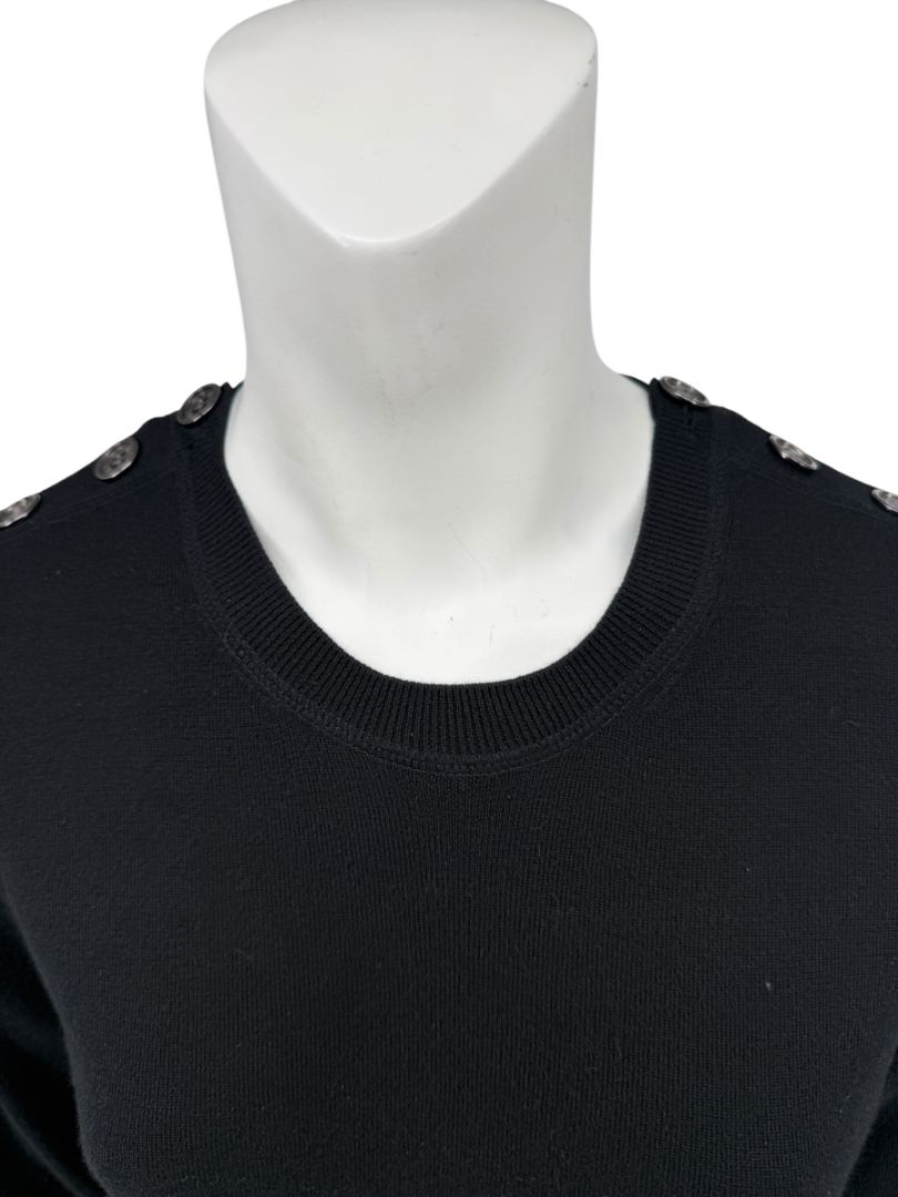 Burberry London Black Silk &amp; Cashmere Knit Top – Size L