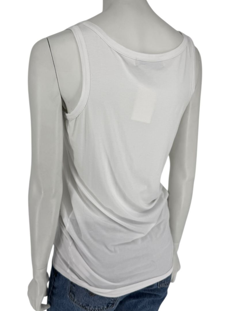 D. Exterior White Viscose Blend Tank Top – Size L