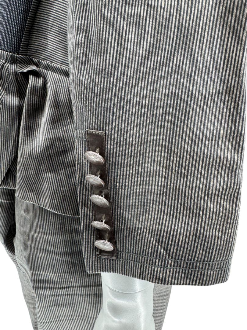 M. Siamo Women’s Striped Linen-Silk Blend Two-Piece Suit – Size 12