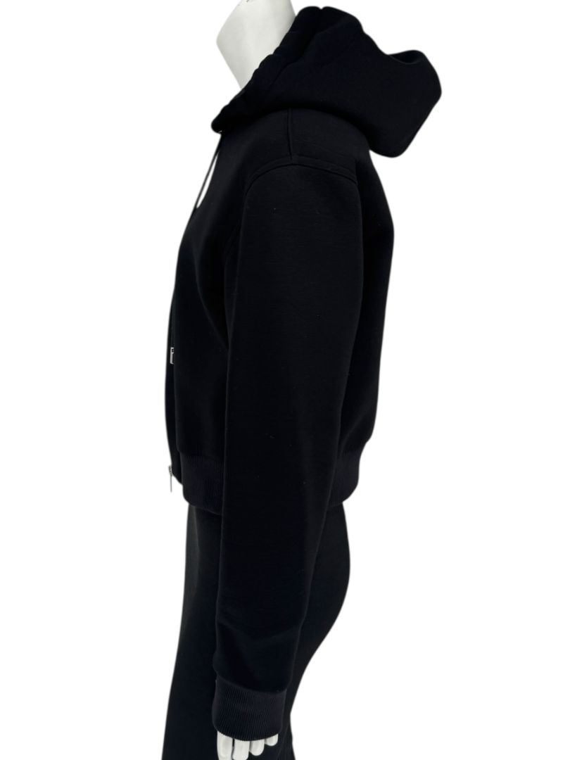 Givenchy Paris Black Cropped Zip Hoodie – Size M