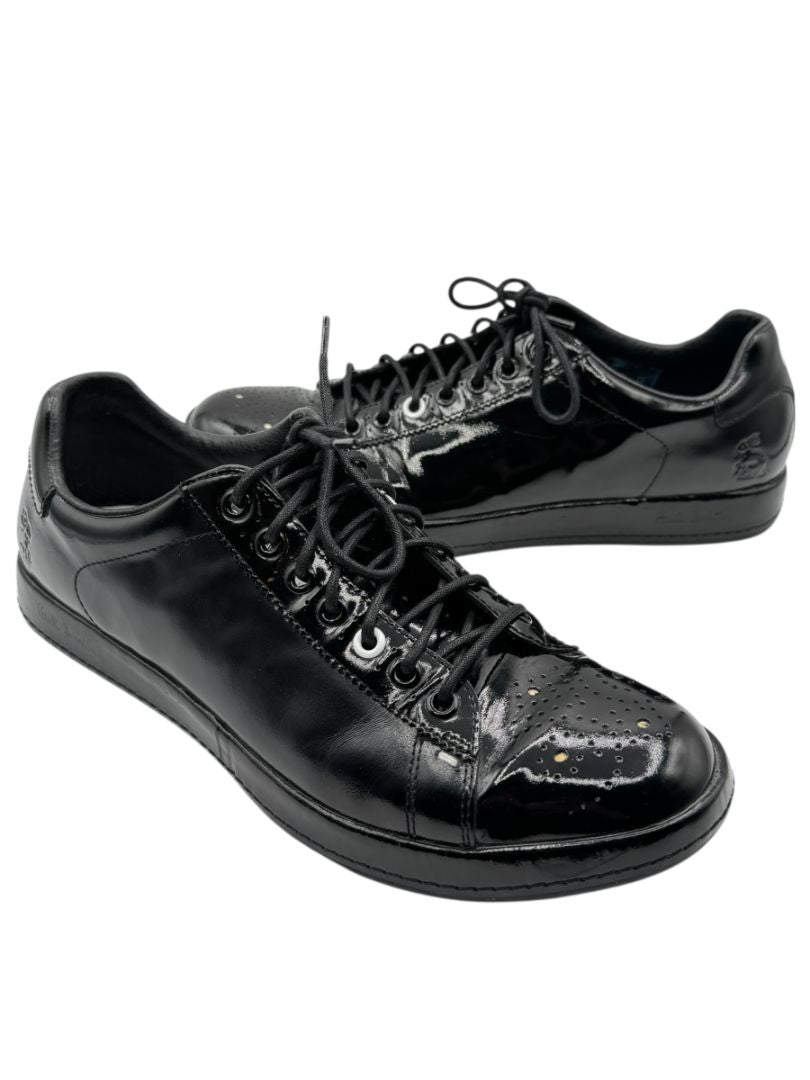 Paul Smith Black Patent Leather Lace-Up Sneakers – Size 7 Men's