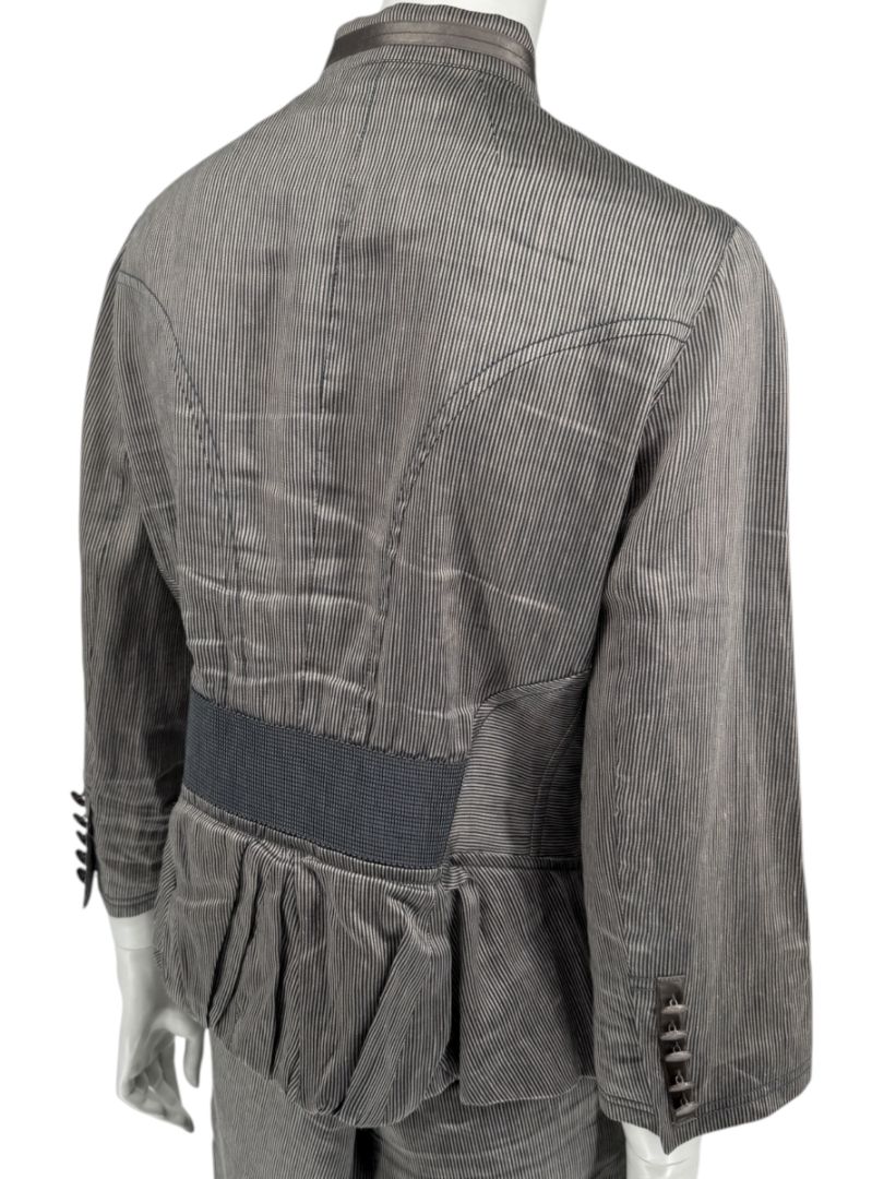 M. Siamo Women’s Striped Linen-Silk Blend Two-Piece Suit – Size 12