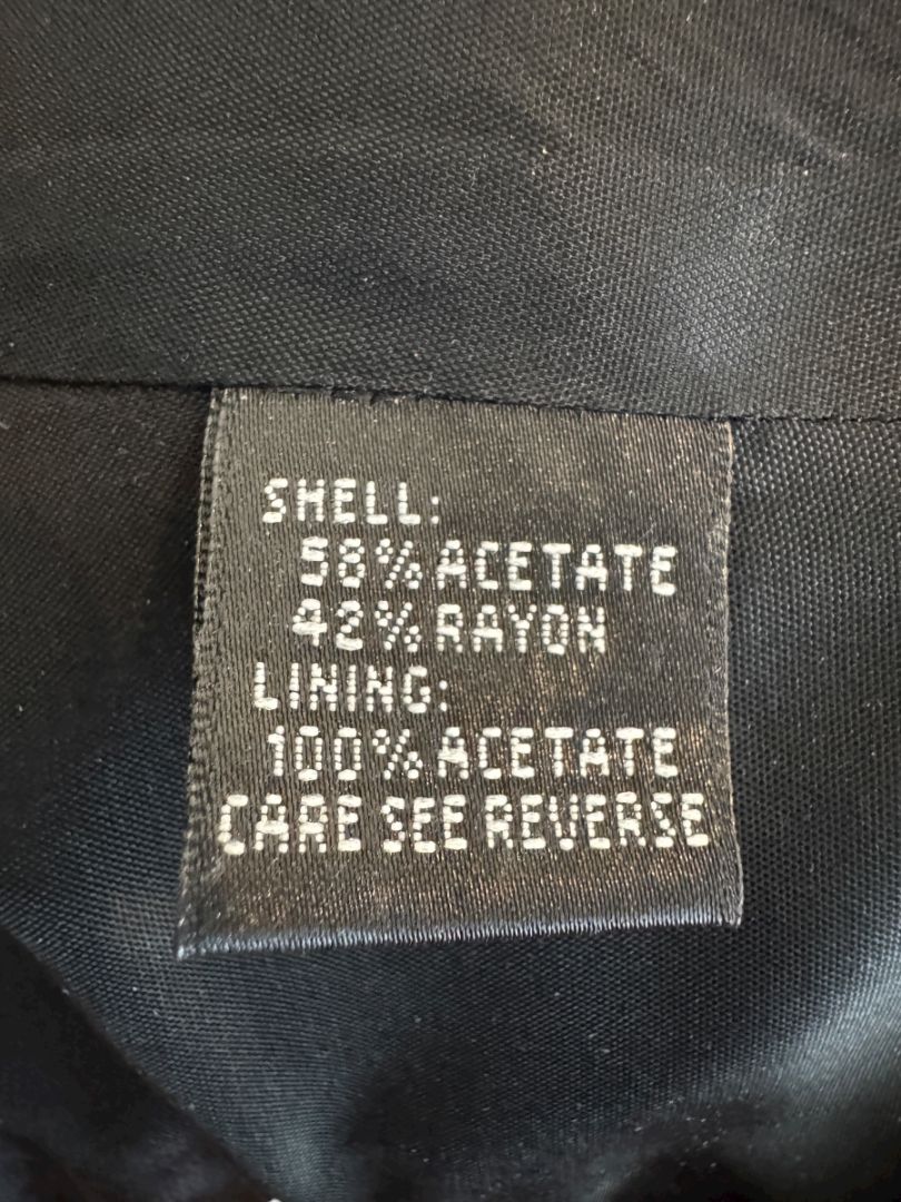 Carmen Marc Valvo Collection Black Bias-Cut Satin Skirt – Size 12