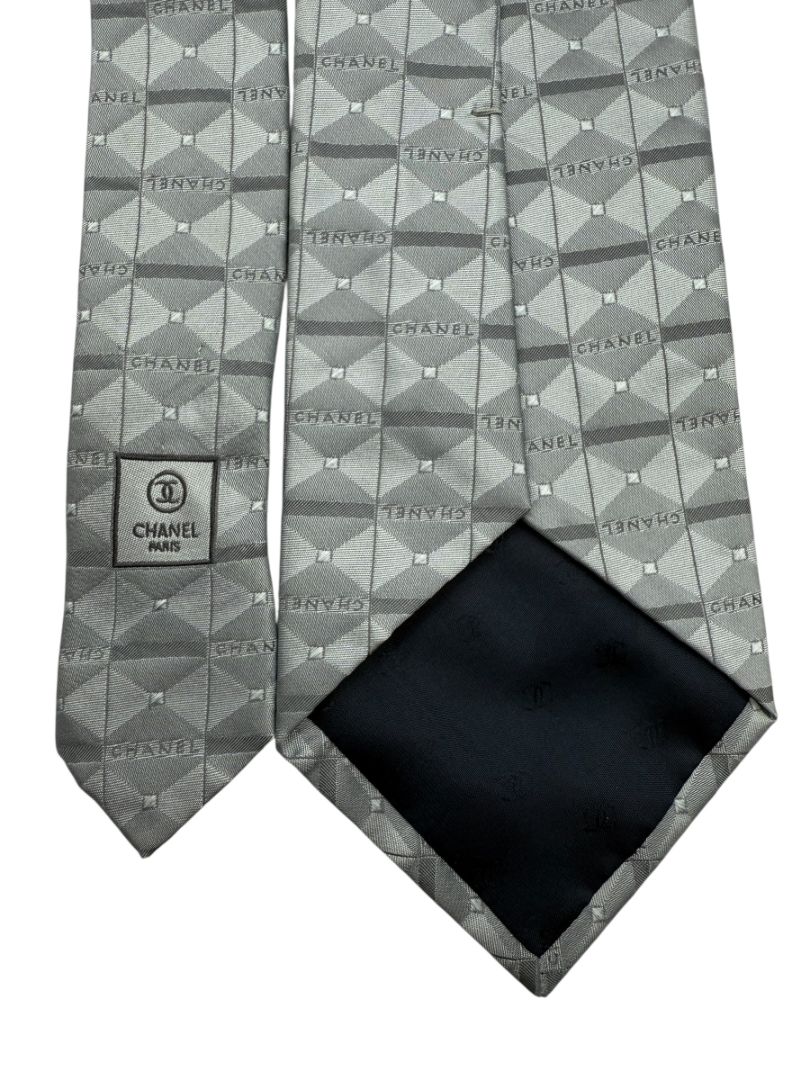 CHANEL Paris Geometric Silk Necktie – Excellent Pre-Owned Condition