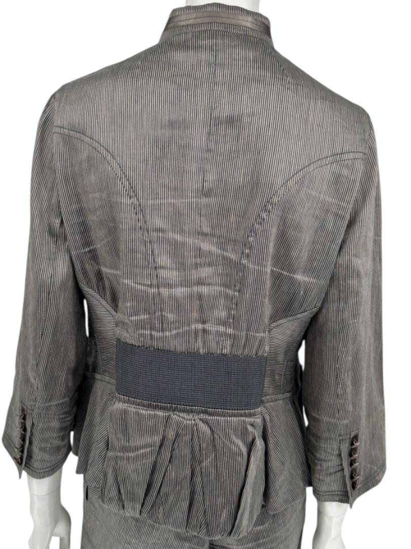 M. Siamo Women’s Striped Linen-Silk Blend Two-Piece Suit – Size 12