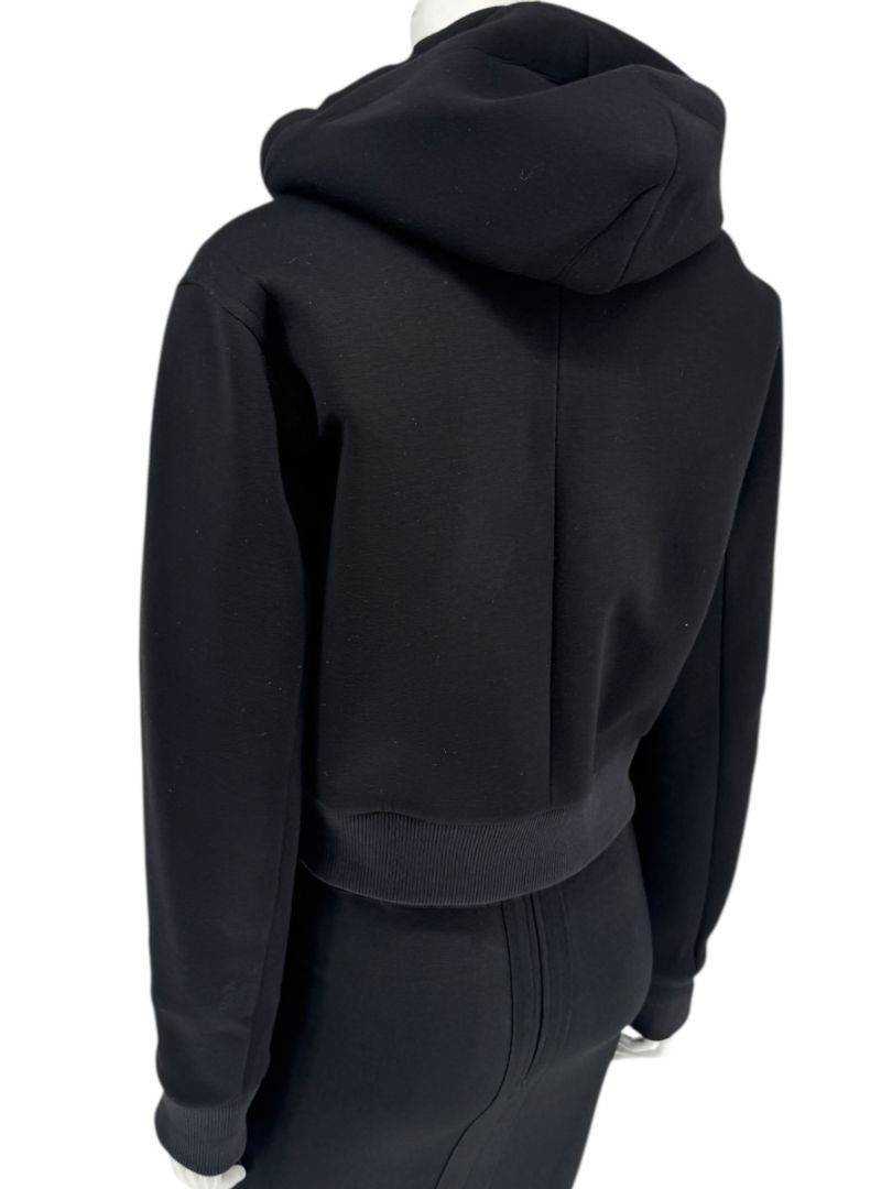 Givenchy Paris Black Cropped Zip Hoodie – Size M
