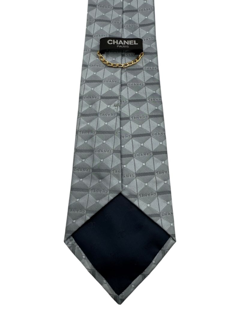 CHANEL Paris Geometric Silk Necktie – Excellent Pre-Owned Condition