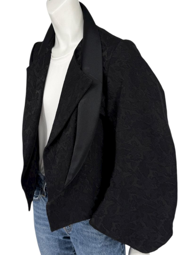 Comme des Garçons Black Jacquard Cropped Jacket – Size M