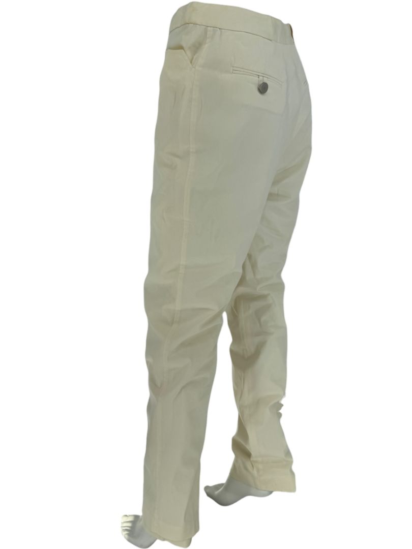 Chanel Ivory Cotton-Blend Tapered Trousers – Size FR 44