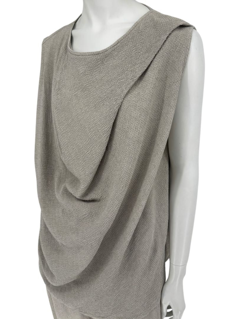 Rick Owens Taupe Draped Tank & Textured Jogger Set - Size IT 42 / US 6