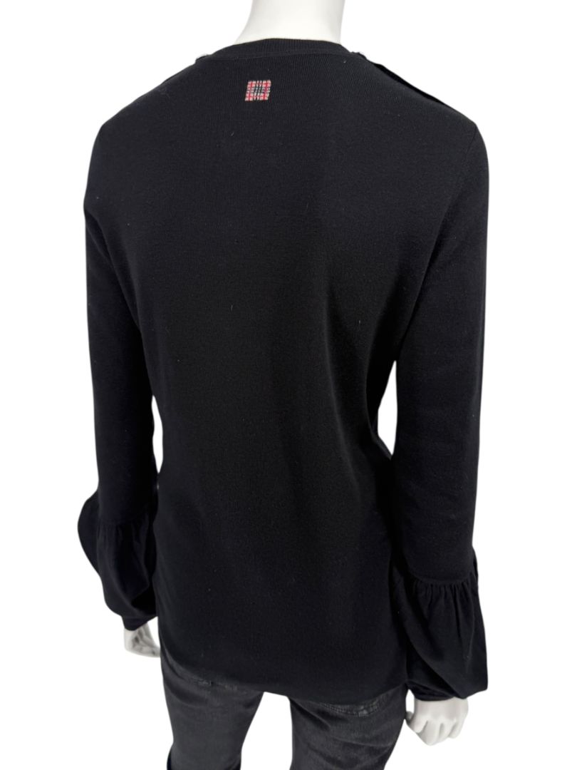 Burberry London Black Silk &amp; Cashmere Knit Top – Size L
