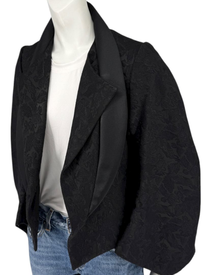 Comme des Garçons Black Jacquard Cropped Jacket – Size M