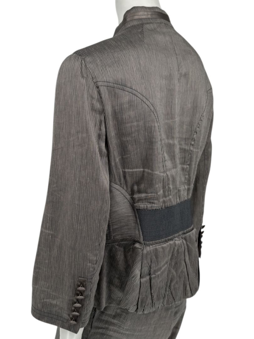 M. Siamo Women’s Striped Linen-Silk Blend Two-Piece Suit – Size 12