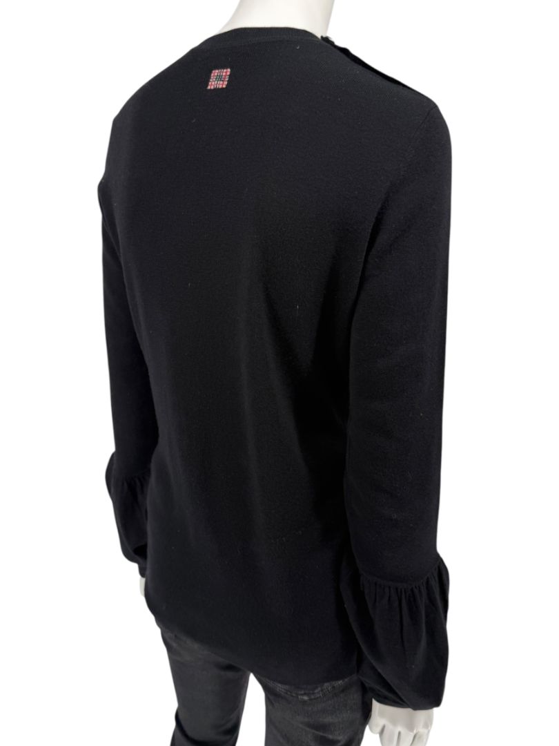 Burberry London Black Silk &amp; Cashmere Knit Top – Size L