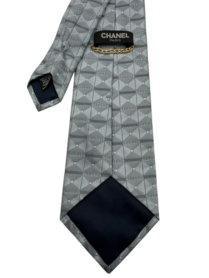 CHANEL Paris Geometric Silk Necktie – Excellent Pre-Owned Condition