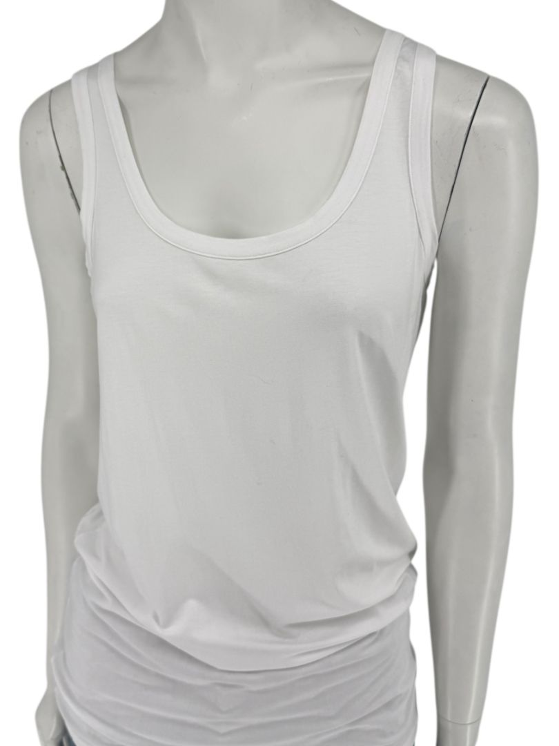 D. Exterior White Viscose Blend Tank Top – Size L