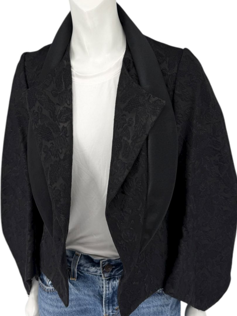 Comme des Garçons Black Jacquard Cropped Jacket – Size M