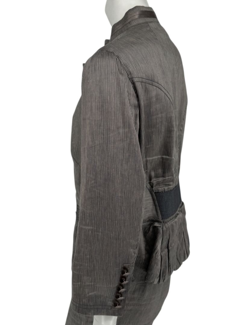 M. Siamo Women’s Striped Linen-Silk Blend Two-Piece Suit – Size 12