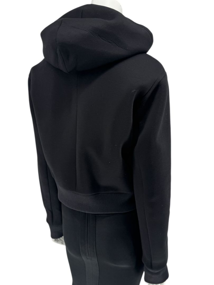 Givenchy Paris Black Cropped Zip Hoodie – Size M