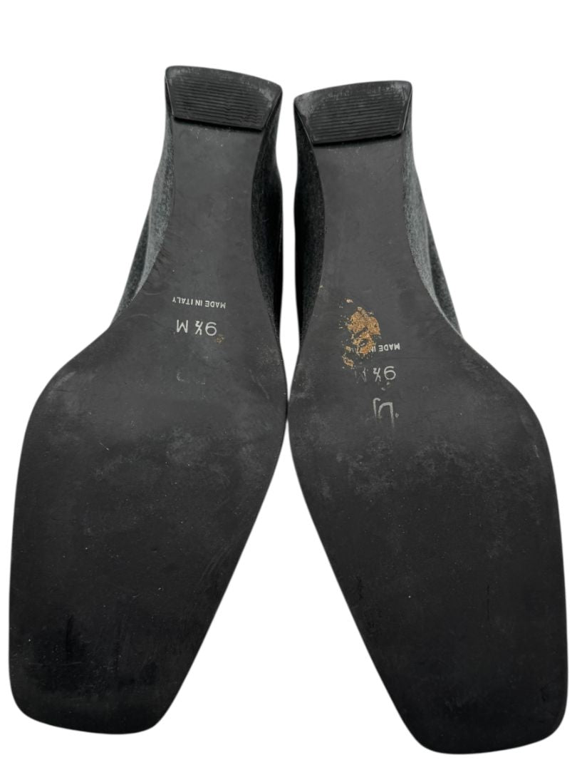 Donald J Pliner Grey Felt & Leather Wedge Pumps – Size 9.5