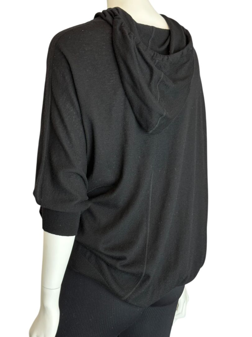 Donna Karan New York 100% Cashmere Black Hoodie – Size M