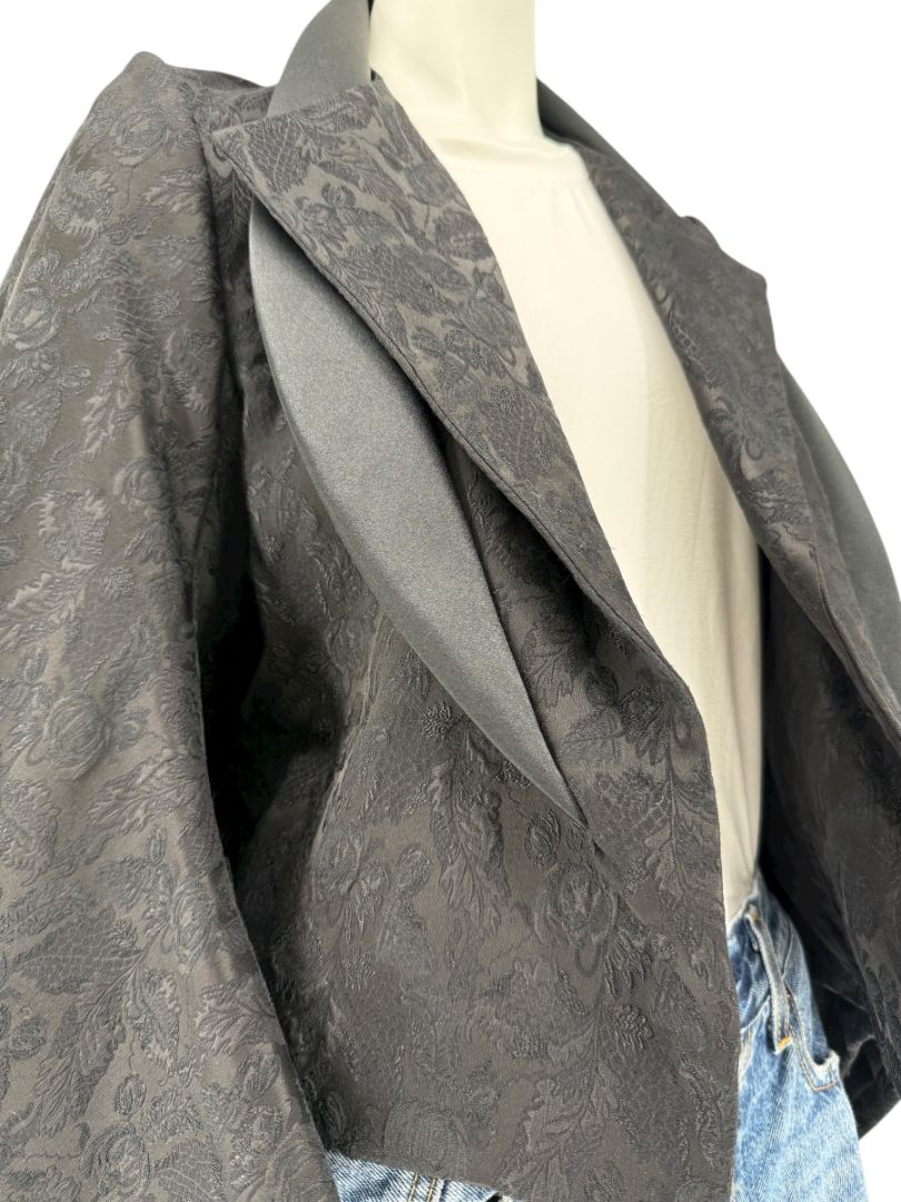 Comme des Garçons Black Jacquard Cropped Jacket – Size M