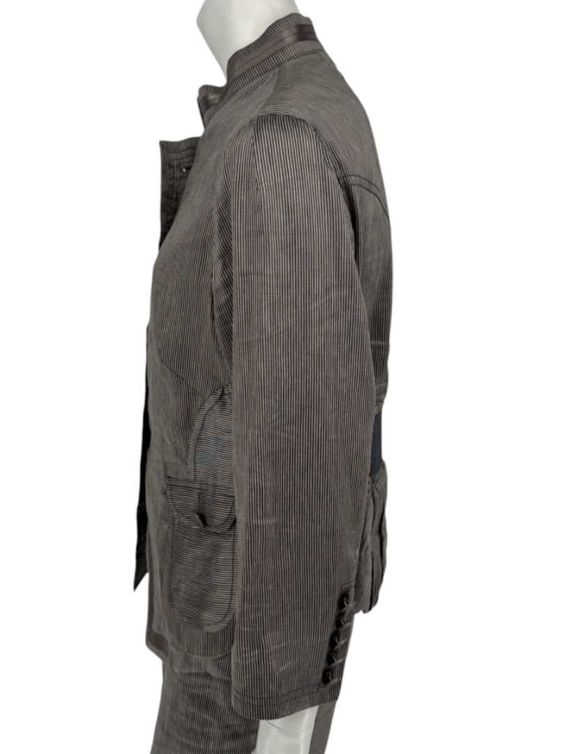 M. Siamo Women’s Striped Linen-Silk Blend Two-Piece Suit – Size 12