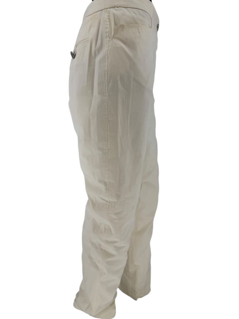 Chanel Ivory Cotton-Blend Tapered Trousers – Size FR 44