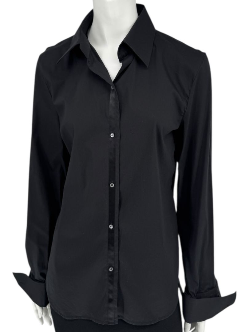 Neil Barrett Black Button-Front Stretch Shirt – Size M