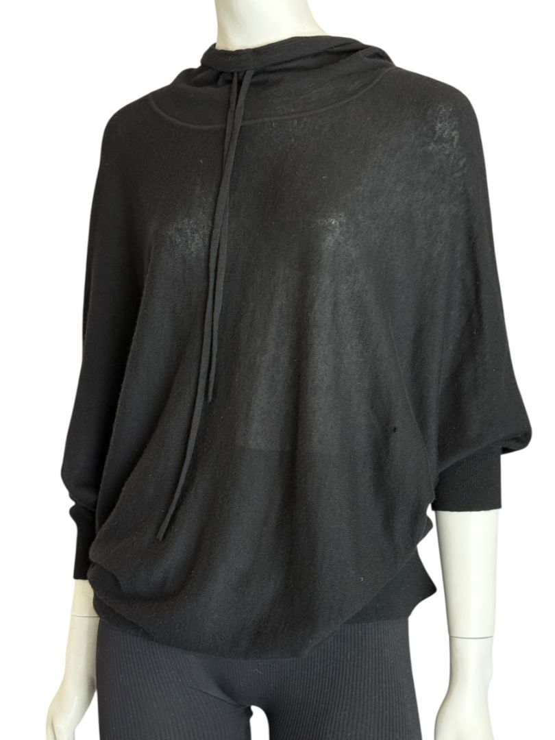 Donna Karan New York 100% Cashmere Black Hoodie – Size M