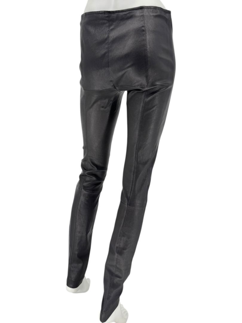 The Row Black Lambskin-Front Legging Pants – Size Large