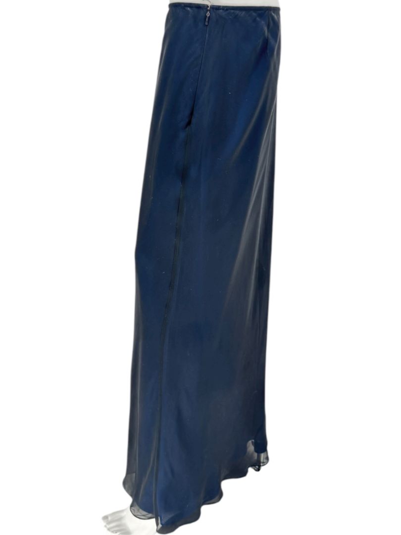 DKNY Navy Blue Sheer Overlay Maxi Skirt – Size 14