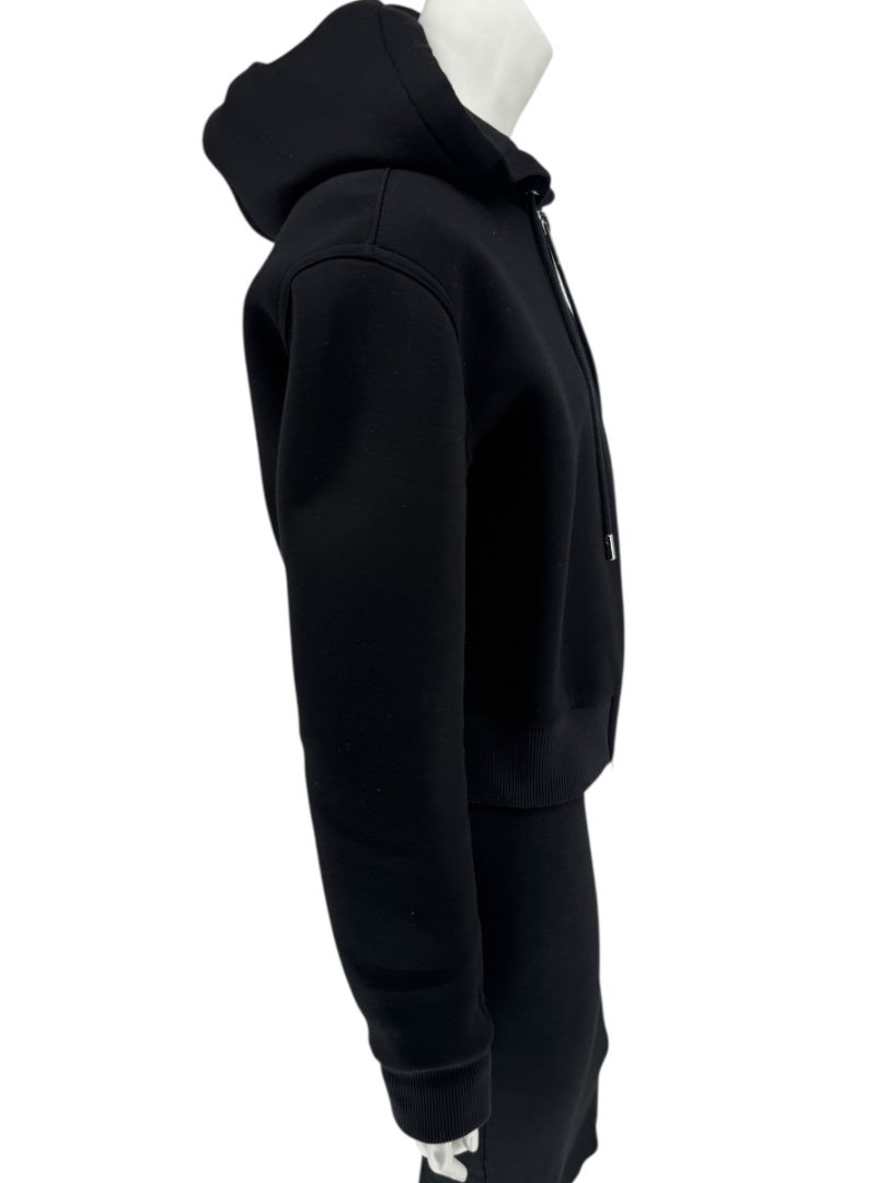 Givenchy Paris Black Cropped Zip Hoodie – Size M