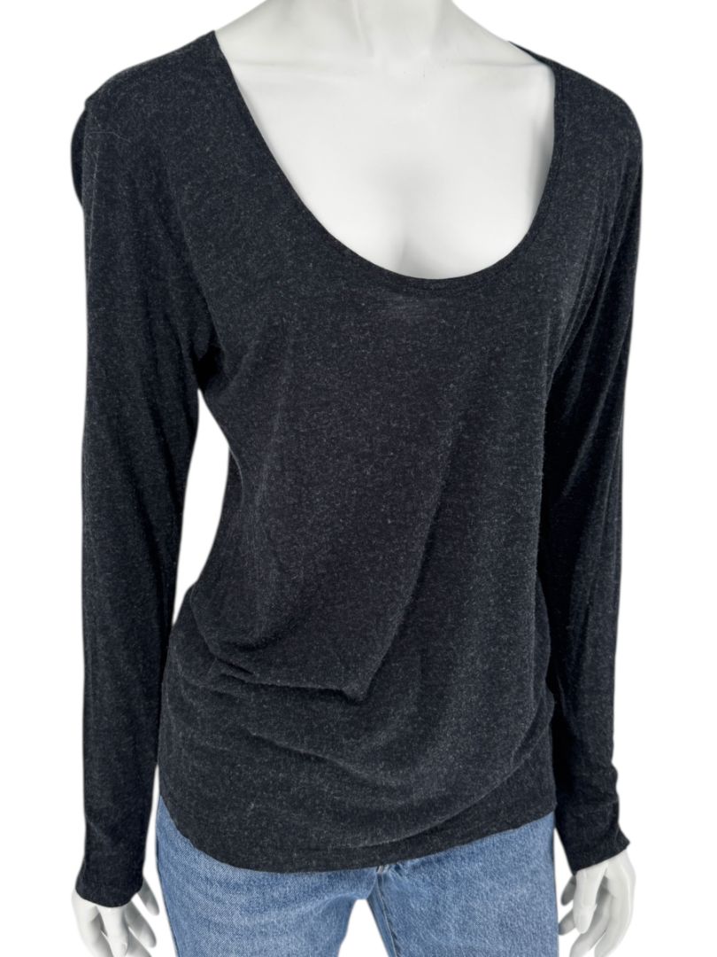 Pauw Amsterdam Charcoal Modal-Cashmere Long Sleeve Top – Size 40 (US M)