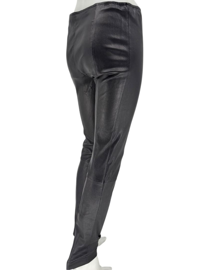 The Row Black Lambskin-Front Legging Pants – Size Large