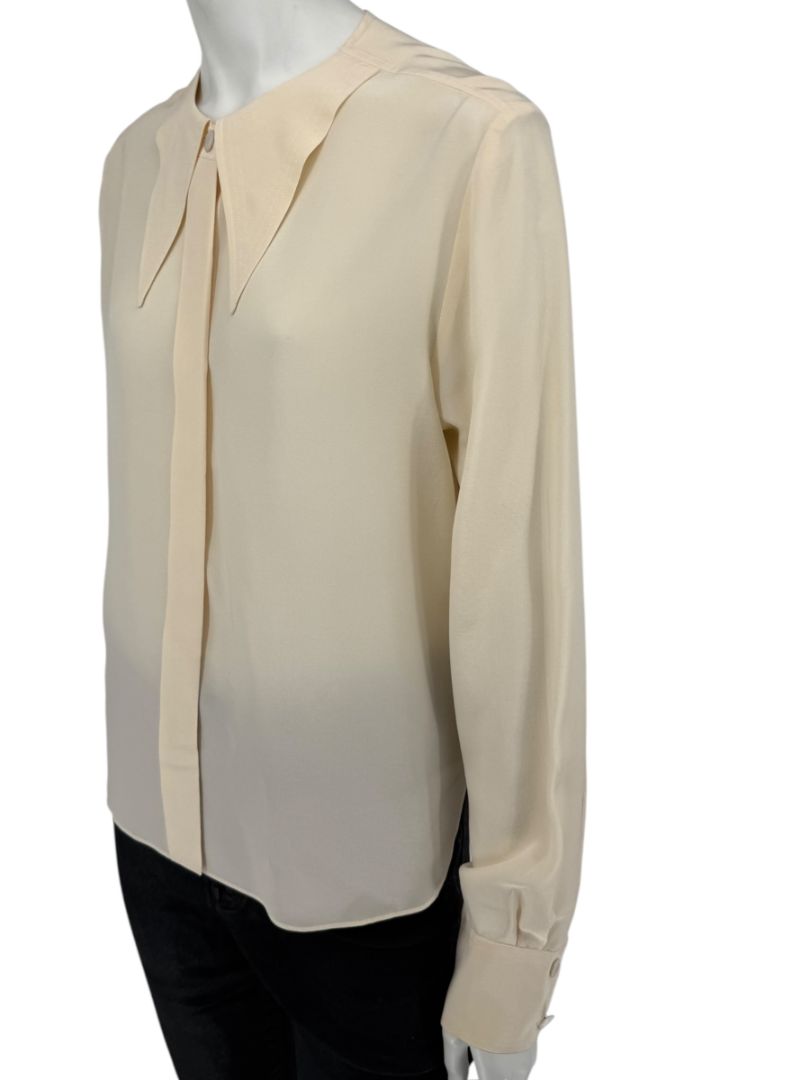 Chanel Ivory Silk Blouse – Spring 2001 Collection – Size FR 42 (US 10)