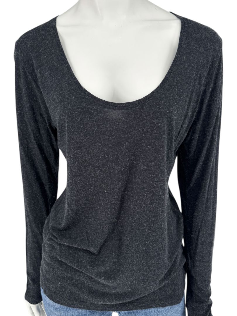 Pauw Amsterdam Charcoal Modal-Cashmere Long Sleeve Top – Size 40 (US M)
