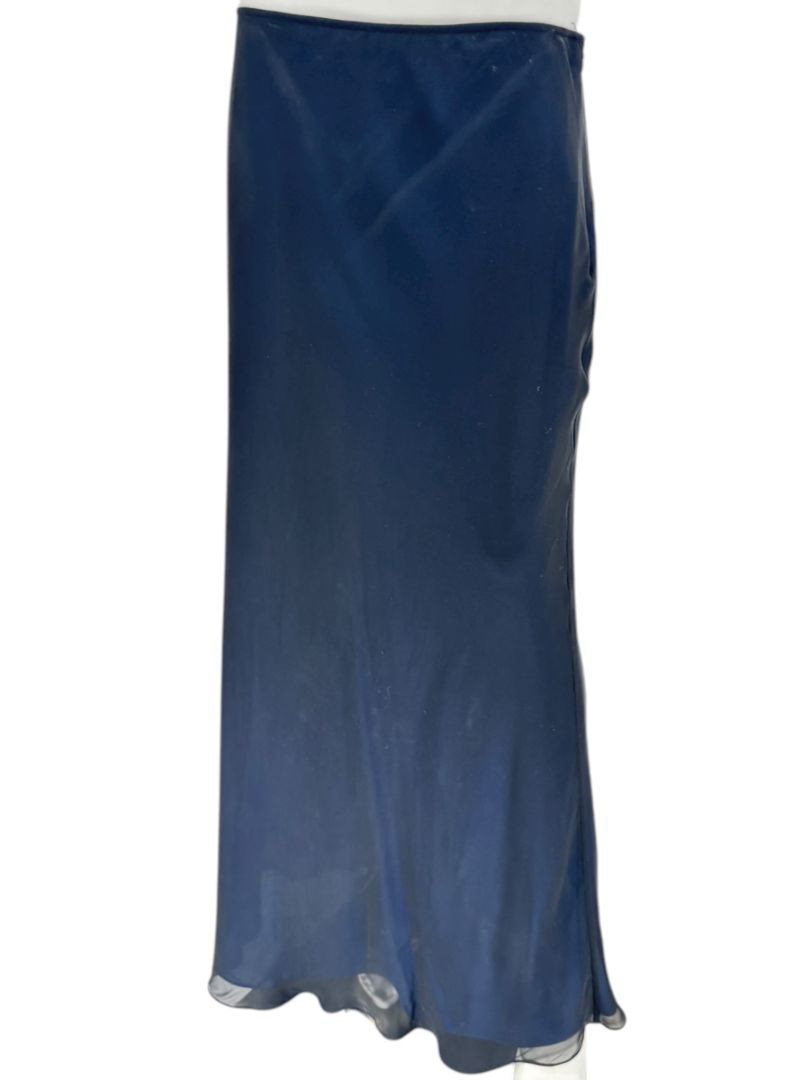 DKNY Navy Blue Sheer Overlay Maxi Skirt – Size 14