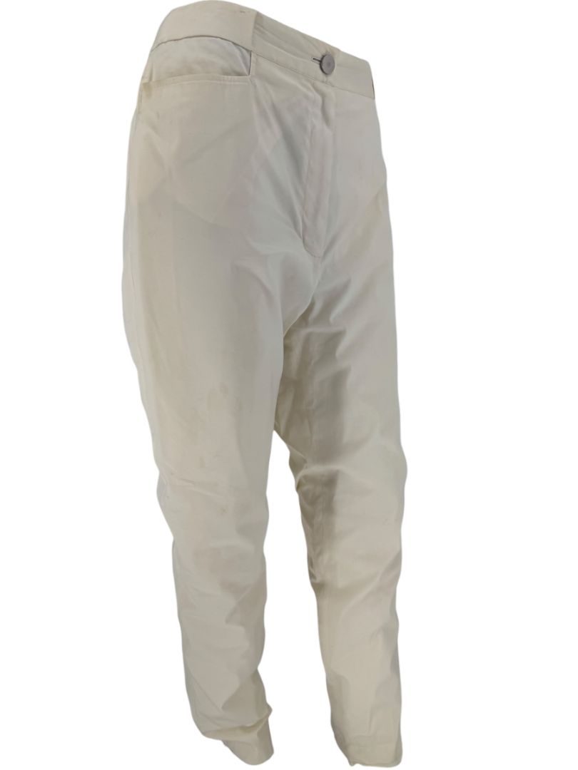 Chanel Ivory Cotton-Blend Tapered Trousers – Size FR 44