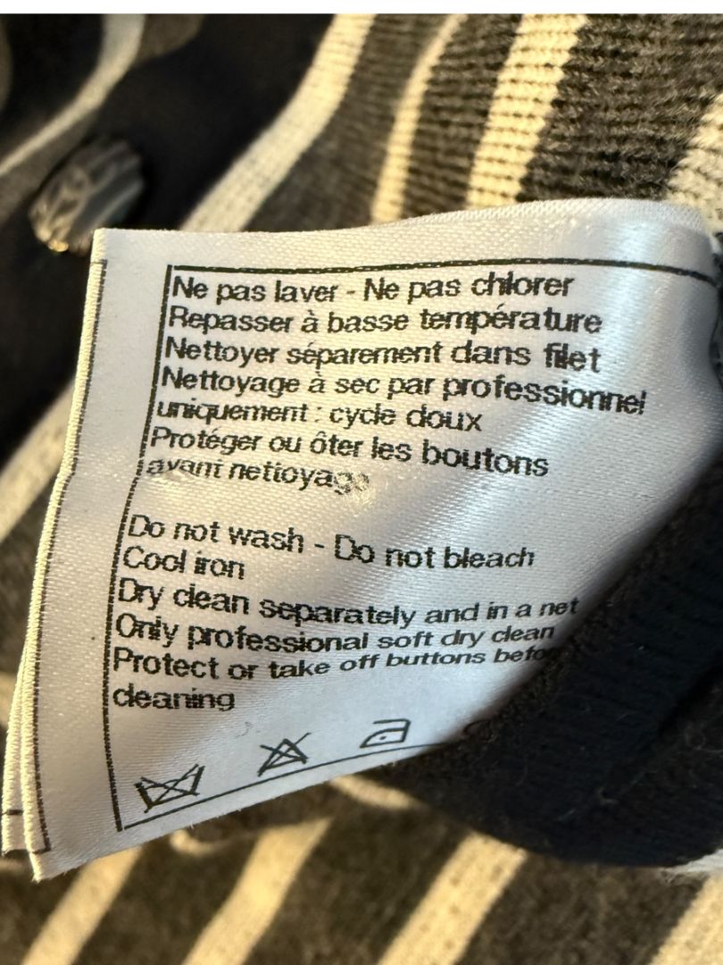 Chanel Reversible Striped Wool Long Cardigan Coat – Cruise 2010 “Venice” Collection – Size 44